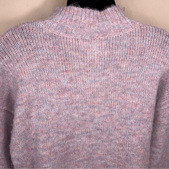 Large Jessica Simpson Pink Fuzzy Knit Cropped Sweater Long Sleeve Comfortable - Picture 8 of 13